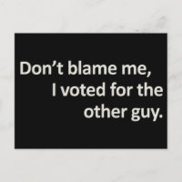 Ne me blâme pas d'avoir voté pour l'autre type