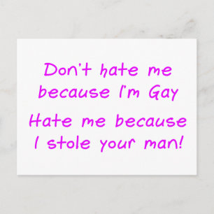 Carte Postale Ne me haïssez pas parce que je suis gay