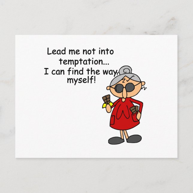 Carte Postale Ne Me Menez Pas Dans Un Humour De Tentation (Devant)