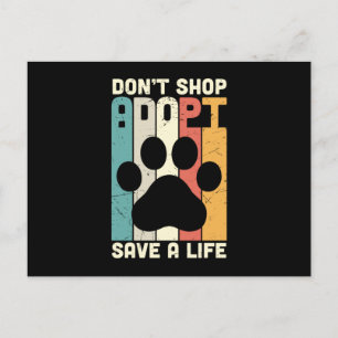 Carte Postale Ne pas acheter Adopter Sauver une vie