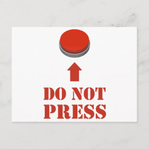 Carte Postale Ne pas appuyer sur le bouton rouge