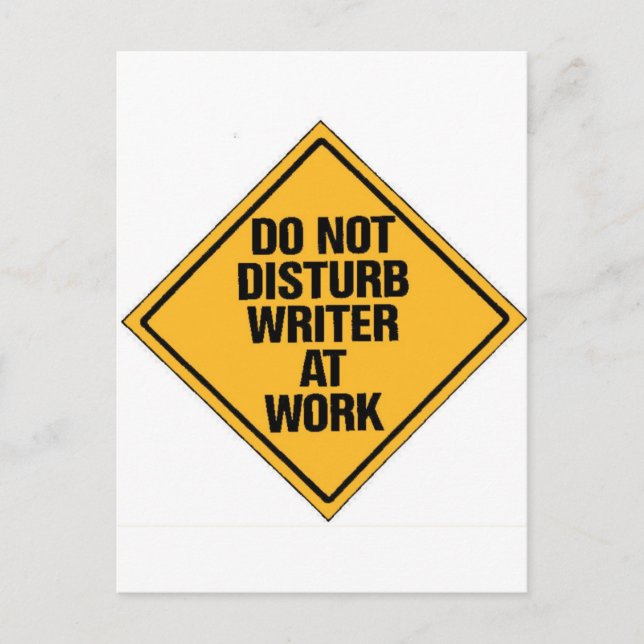 Carte Postale Ne pas déranger l'auteur au travail (Devant)