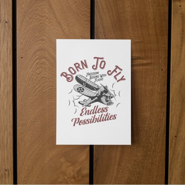 Carte Postale Né pour voler (born to fly pilot aviation postcard)