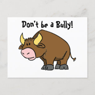 Carte Postale Ne soyez pas un voyou, mignon dessin animé Bull av
