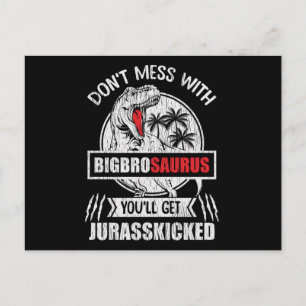 Carte Postale Ne touchez pas à la famille de dinosaures Big Brot