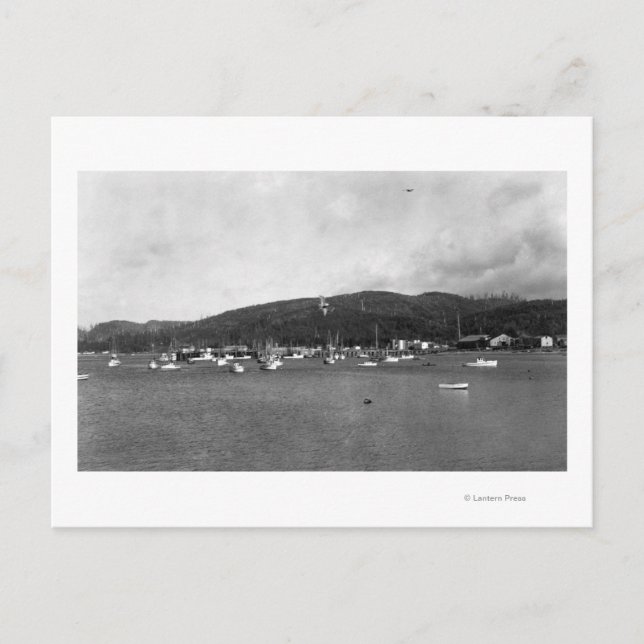Carte Postale Neah Bay, WA Vue avec bateaux de pêche Photographi (Devant)