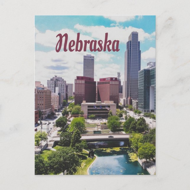 Carte Postale Nebraska City Skyline Omaha (Devant)