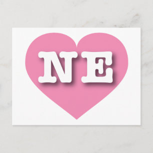Carte Postale Nebraska Coeur rose - J'aime NE