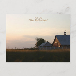 Carte Postale Nebraska"Où commence l'Occident"