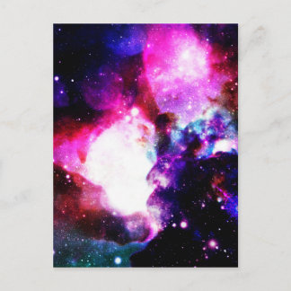 Carte Postale Nebula Galaxy rose violet bleu