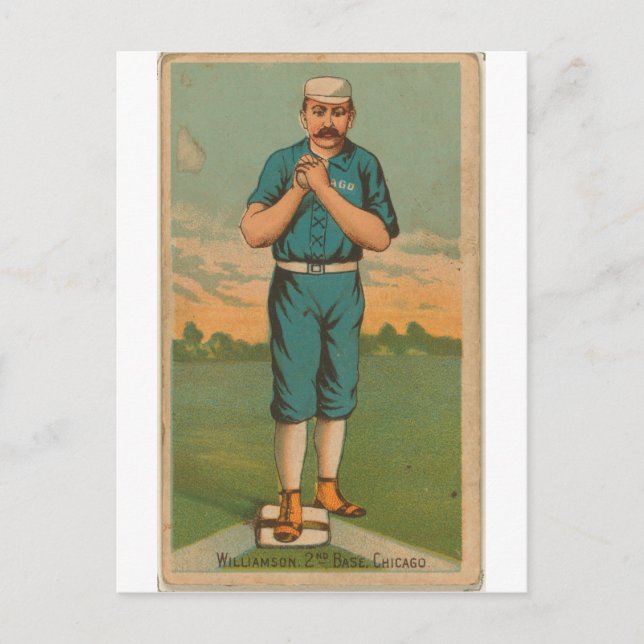 Carte Postale Ned Williamson, Chicago White Stockings (Devant)