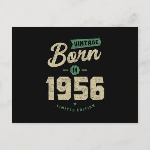 Carte Postale Née en 1956 Cadeau d'anniversaire Vintage