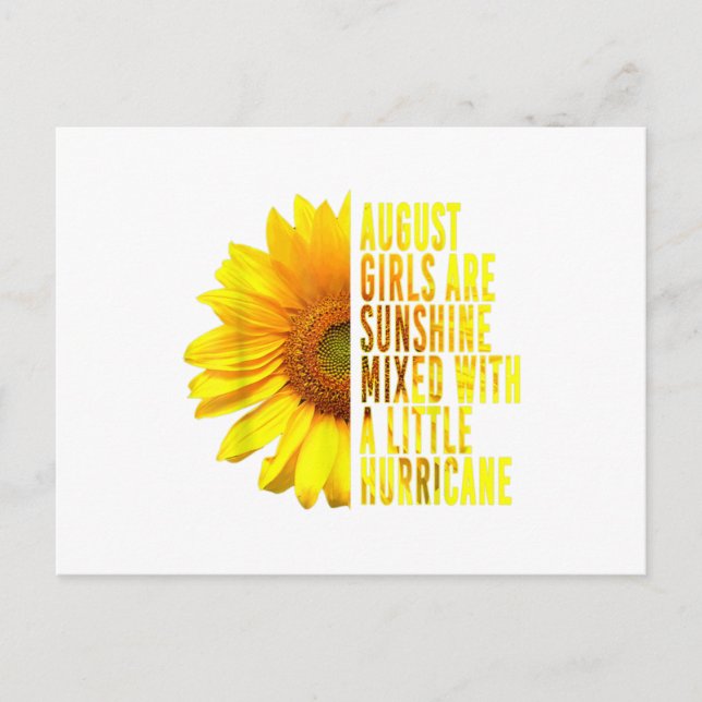 Carte Postale Née en août Fleuriste de tournesol d'anniversaire  (Devant)