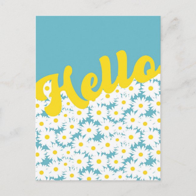 Carte Postale Négative Space Daisies Bonjour Penser de vous (Devant)