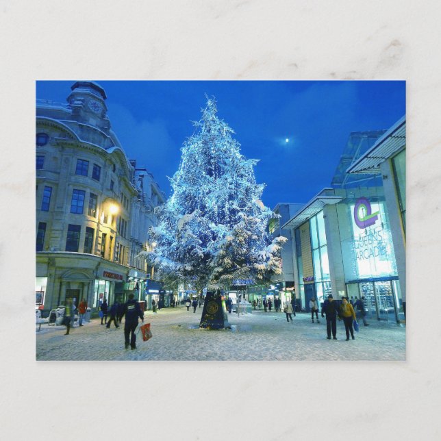 Carte Postale Neige à Cardiff (Devant)