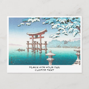 Carte Postale Neige à Miyajima hanga paysage hivernal paysage