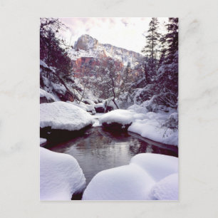 Carte Postale Neige profonde des piscines d'émeraude du milieu