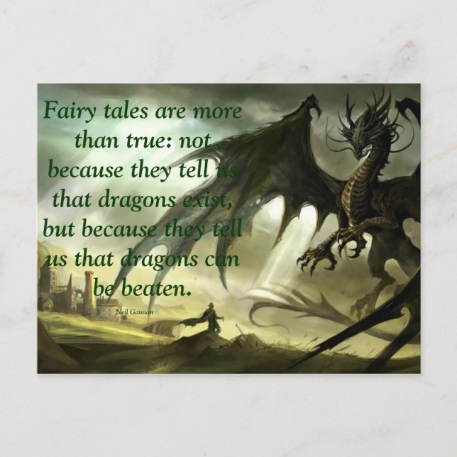 Carte Postale Neil Gaiman Quote on Fairytales (Devant)
