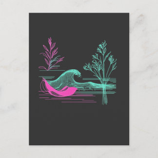 Carte Postale NEON CALM – Rétro-Vague et Art Botanique en Ligne