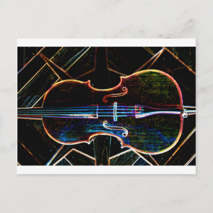 Carte Postale Neon Cello