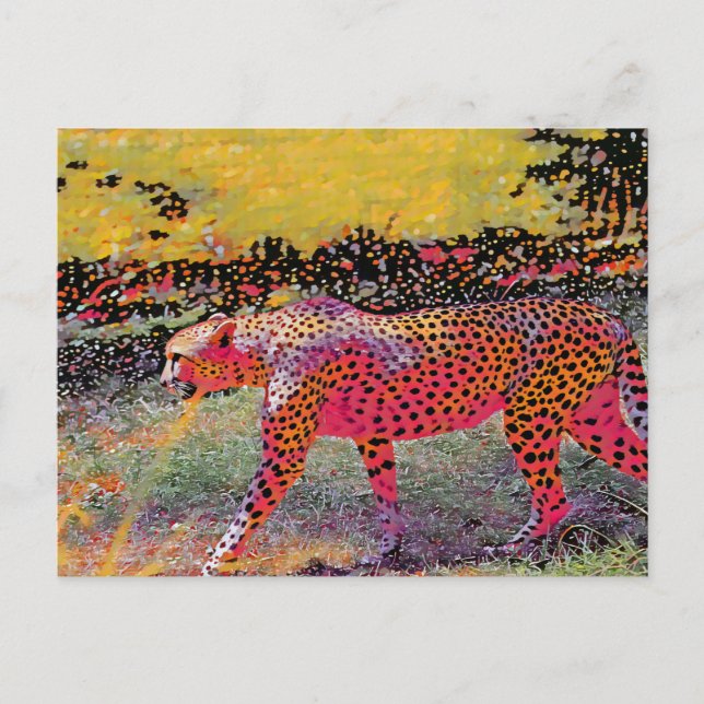 Carte postale Neon cheetah (Devant)