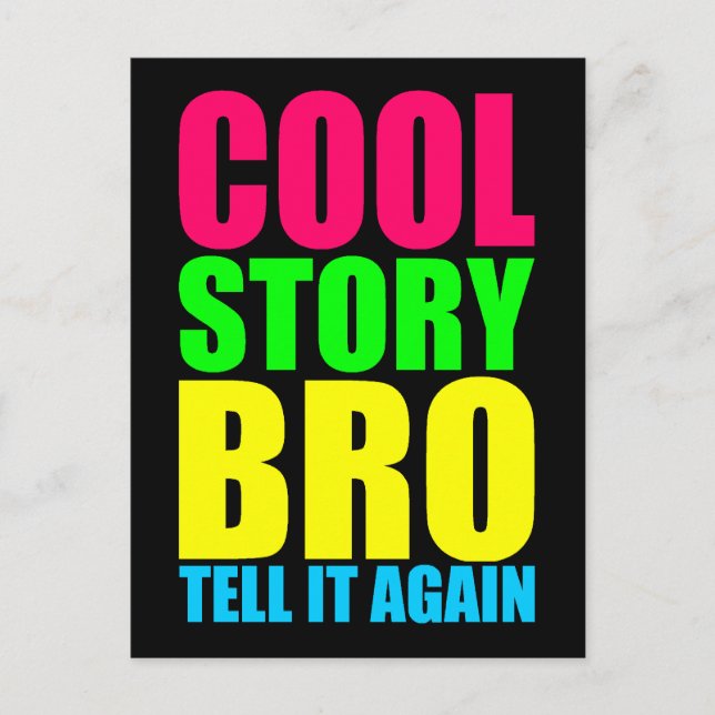 Carte Postale Neon Cool Story Bro (Devant)