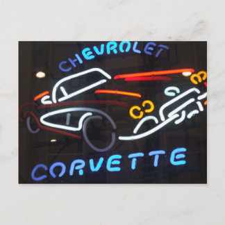 Carte Postale Neon Corvette