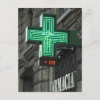 Neon Green cross en dehors de Farmacia (pharmacie