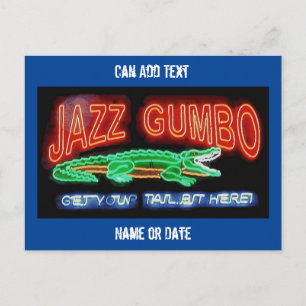 Carte Postale Neon Gumbo, personnaliser ajouter du texte
