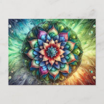 Neon Mandala céleste avec Abstraite vibrante