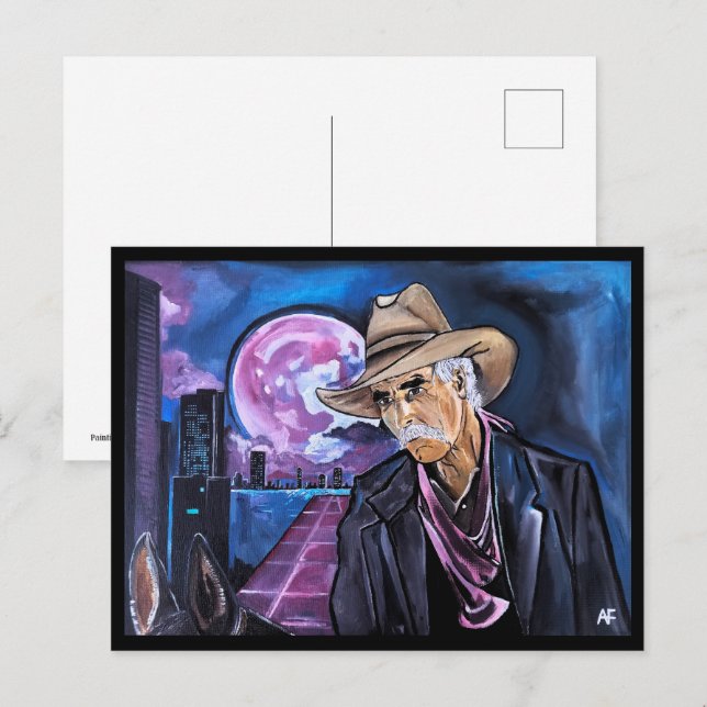 Carte Postale Neon Moon Painting by Alfred Fox (Devant / Derrière)