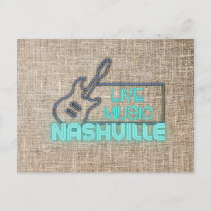 Carte Postale Neon Nashville Live Music Design