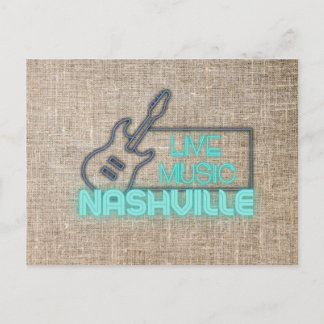 Carte Postale Neon Nashville Live Music Design