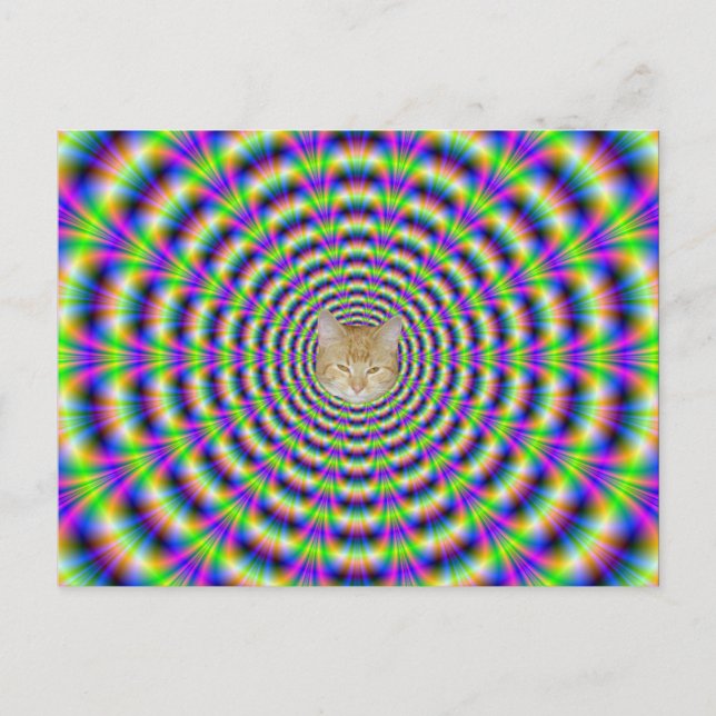 Carte postale Neon Pulse + chat (Devant)