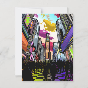 Carte postale Neon Times Carré Art Abstrait - NYC 