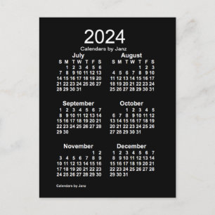 Carte Postale Neon White 6 mois Mini Calendrier 2024 par Janz