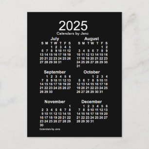 Carte Postale Neon White 6 mois Mini Calendrier 2025 par Janz