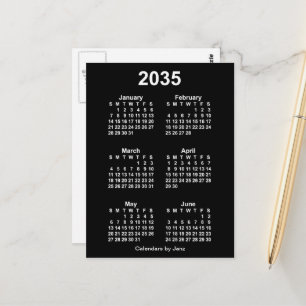 Carte Postale Neon White 6 mois Mini Calendrier 2035 par Janz