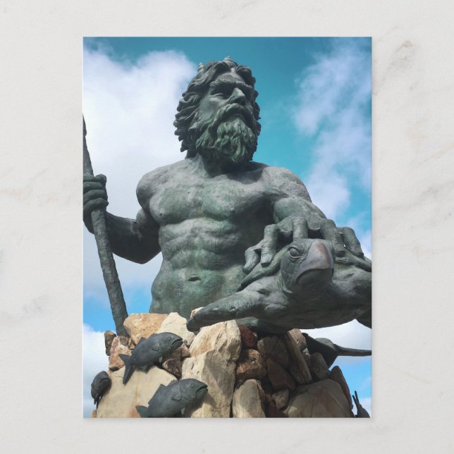 Carte Postale neptune king à la plage de virginia (Devant)