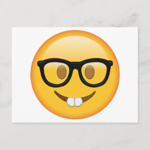 Carte Postale Nerd avec lunettes - Emoji