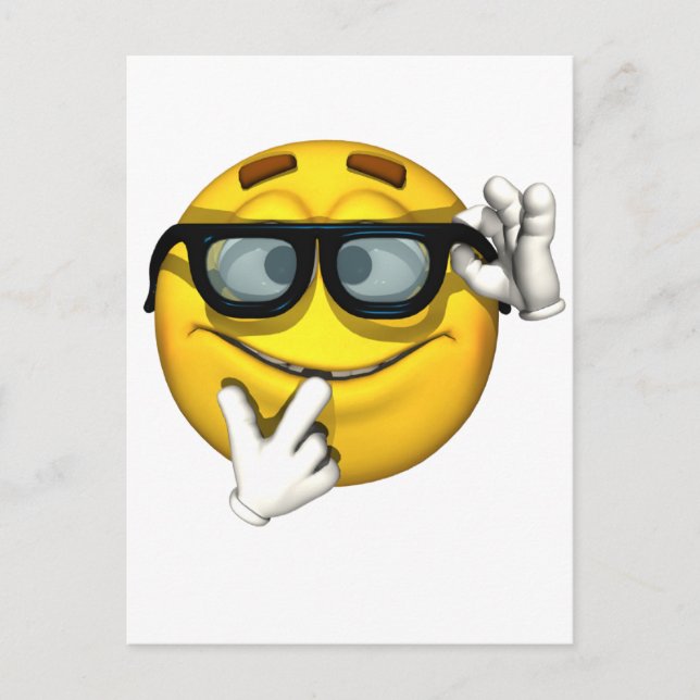 Carte Postale Nerd visage jaune (Devant)