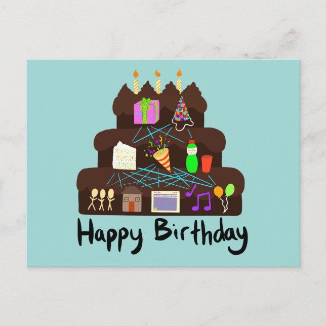 Carte Postale Nerdy Birthday Réseau neuronal (Devant)