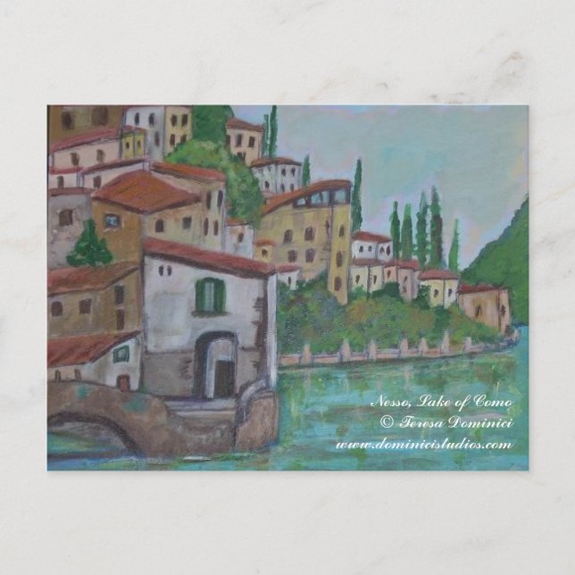 Carte Postale Nesso, Lac de Côme en Italie (Devant)