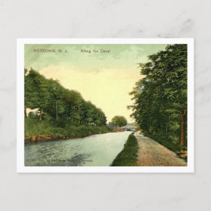 Carte Postale Netcong NJ, Le long du canal Morris, style Vintage