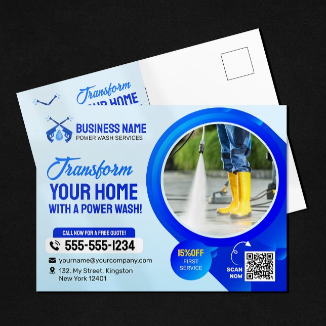 Carte Postale Nettoyage de la pression de la maison de lavage (Créateur téléchargé)