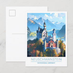 Carte Postale Neuschwanstein Schwangau Allemagne Vintage voyage