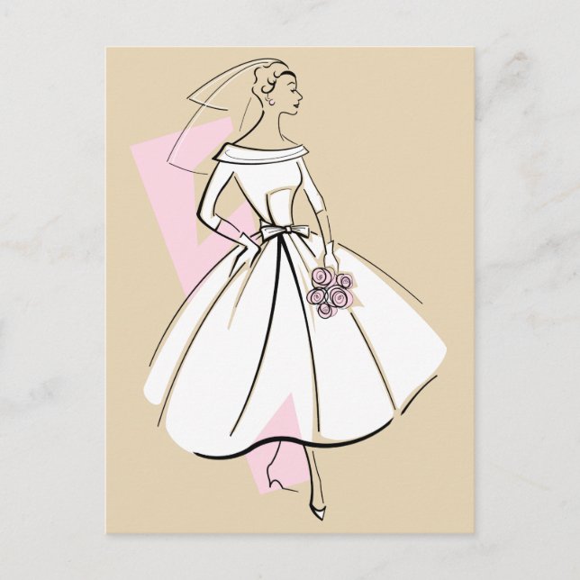 Carte postale Neutrale Fashion Bride (Devant)