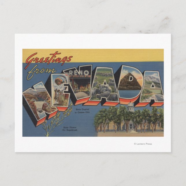 Carte Postale Nevada (Capitale d'Etat/Fleur) (Devant)