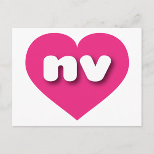 Carte Postale Nevada coeur rose chaud - J'aime nv