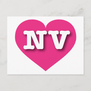 Carte Postale Nevada Hot Pink Heart - J'aime NV